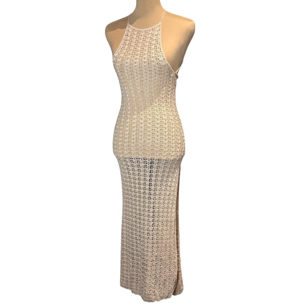 Cult Gaia Demi Knit Dress Sz XS Sheer Nude Luxury Swim Cover Up - Picture 15 of 15